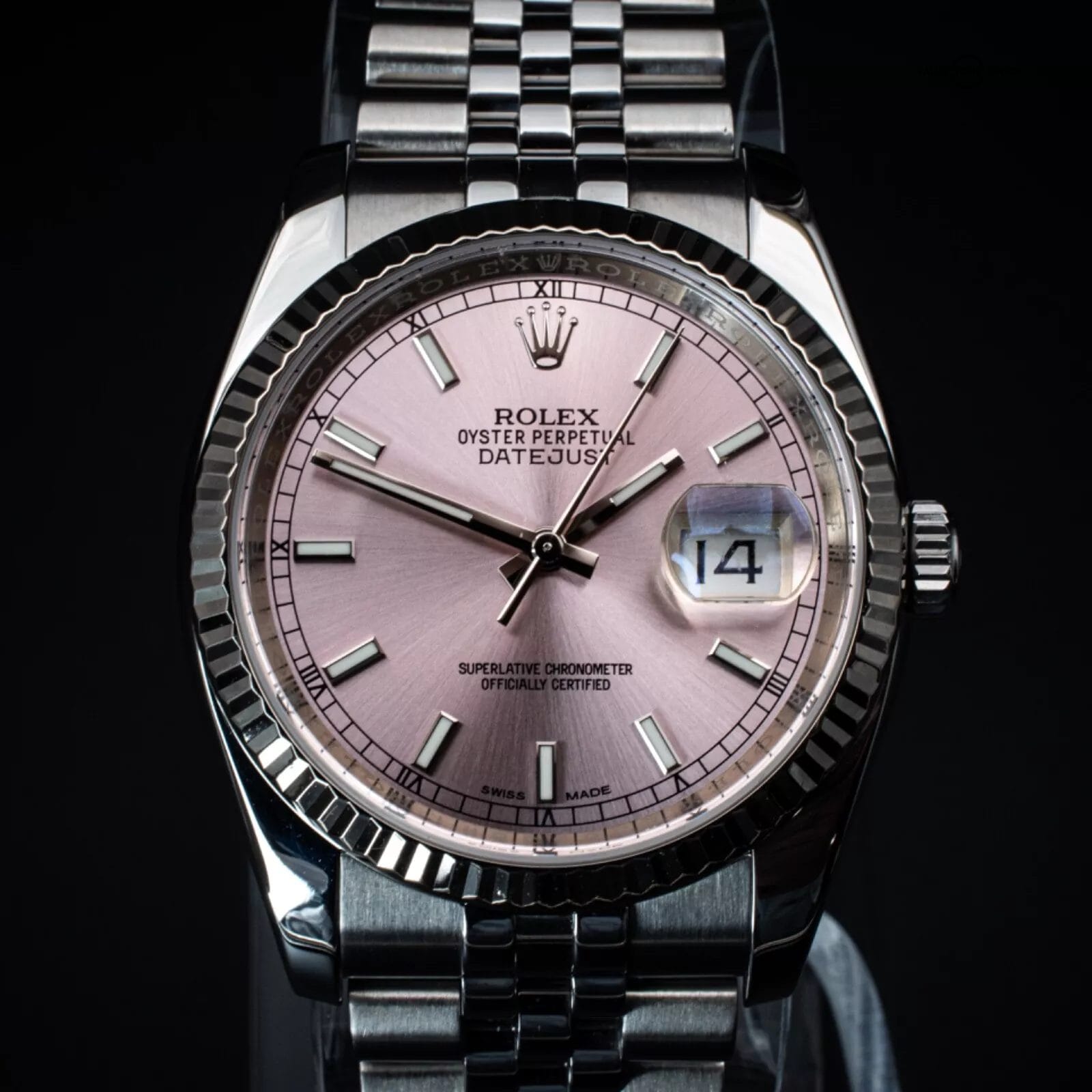 Rolex Datejust 36mm Pink Dial, Stainless Steel & White Gold Bezel, Ref. 116234