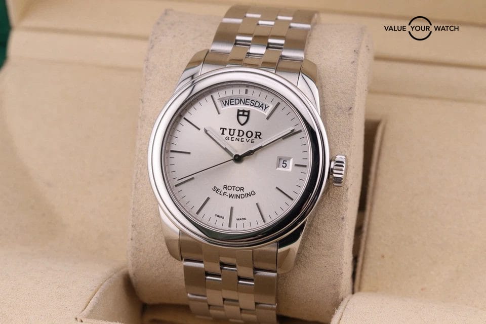 Tudor Glamour Date-Day Stainless Steel Silver Dial 39mm Automatic Men’s 56000 - Image 3