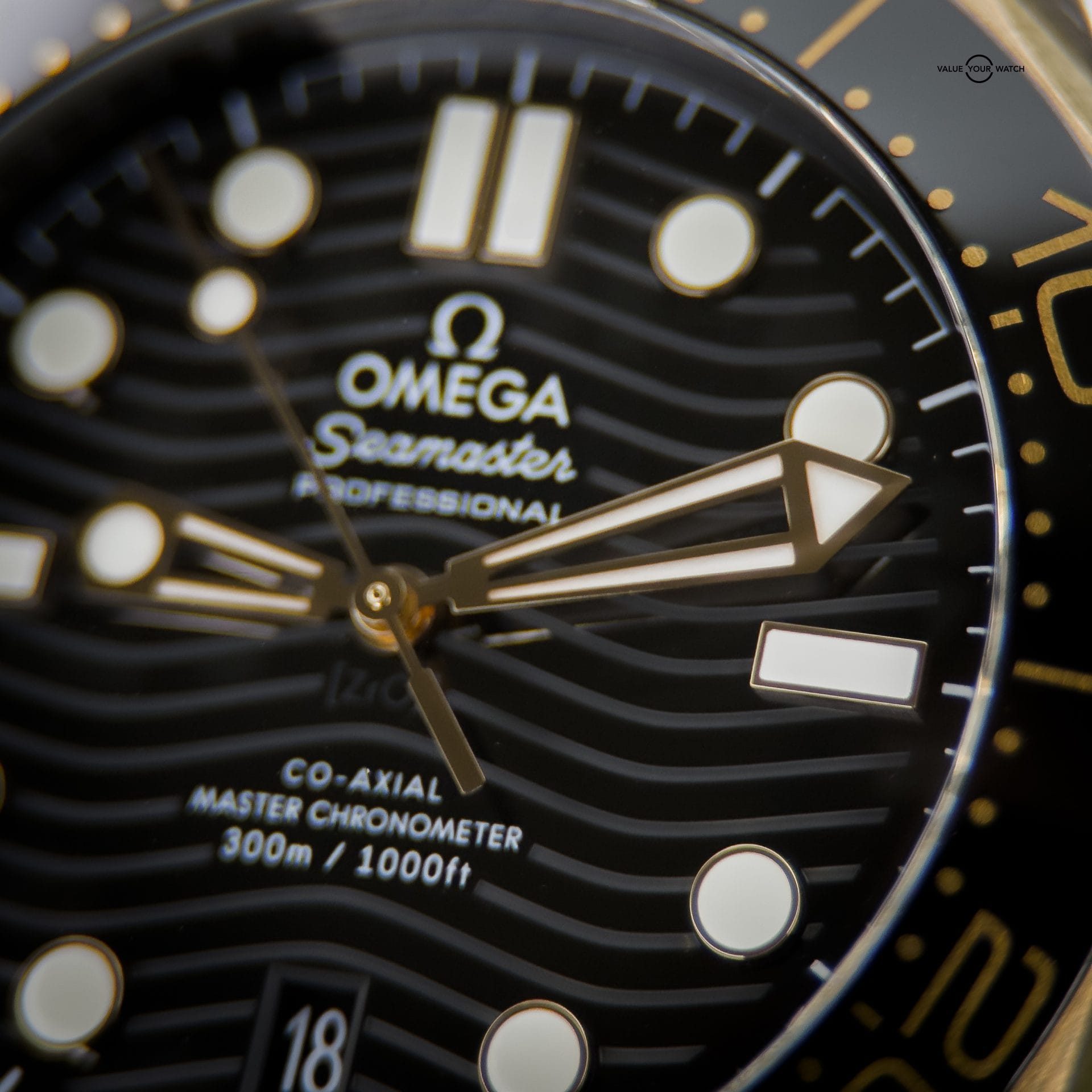 OMEGA Seamaster Diver 300M 42mm Black Ceramic Dial Stainless 18k Yellow Gold - Image 14