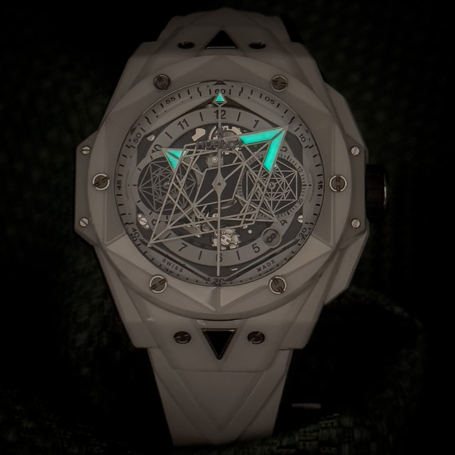 Hublot Big Bang Sang Bleu II Unico White Ceramic 45mm Chronograph Limited of 200 - Image 9