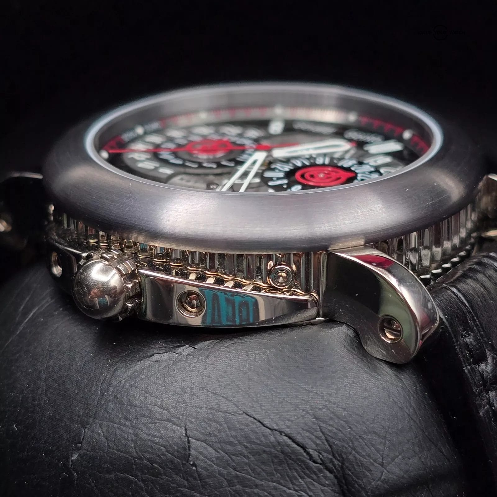 Gerald Genta Arena Perpetual Calendar GMT, white gold and Tantalum full set - Image 5