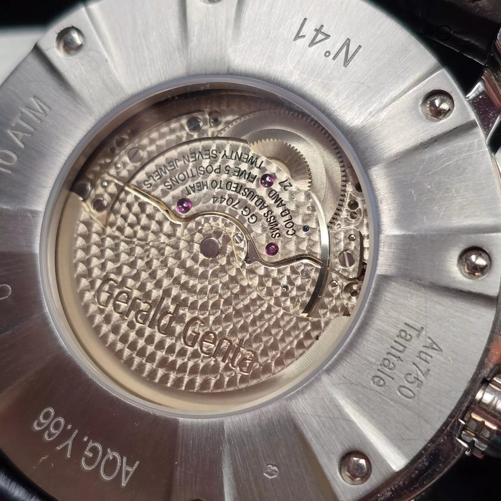 Gerald Genta Arena Perpetual Calendar GMT, white gold and Tantalum full set - Image 8