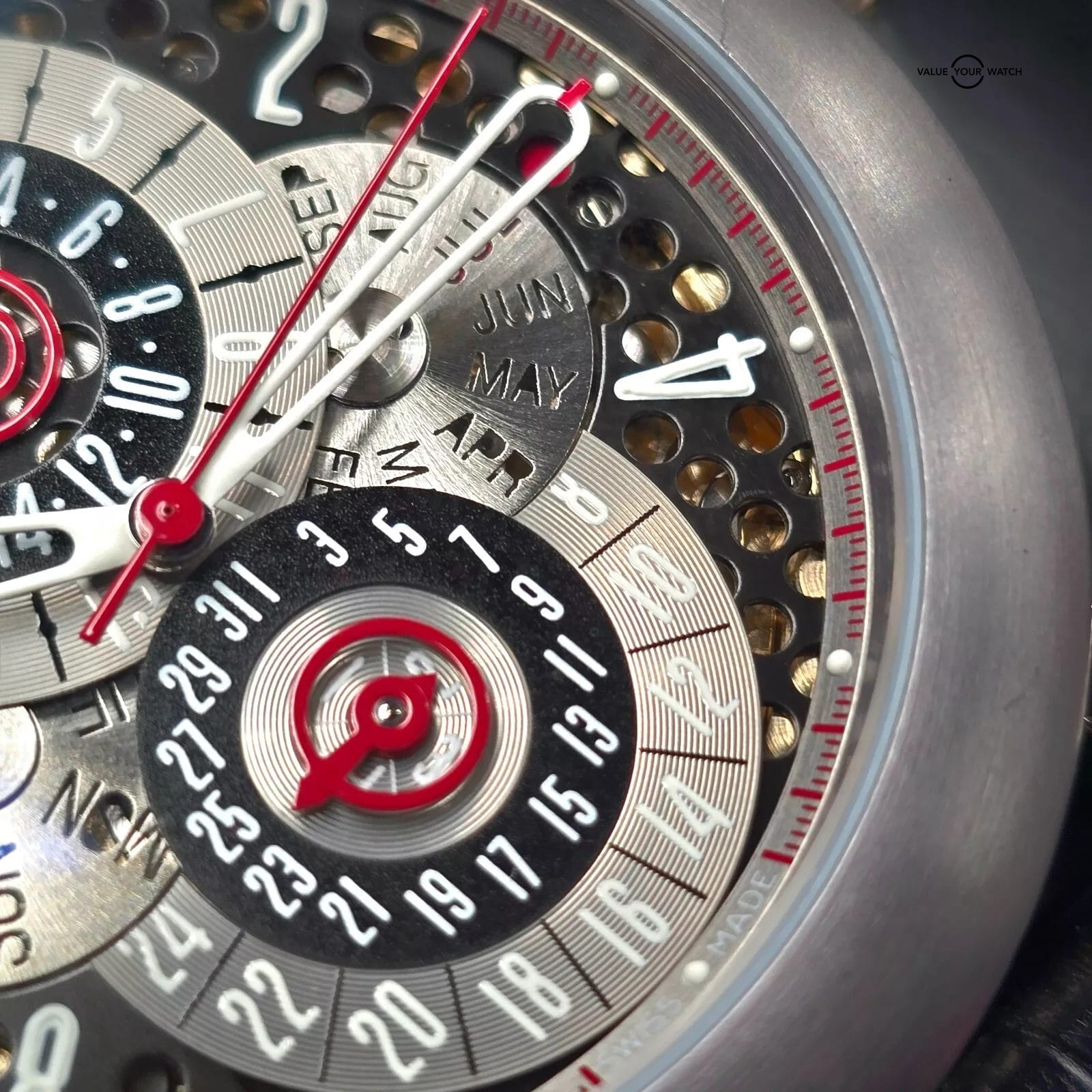 Gerald Genta Arena Perpetual Calendar GMT, white gold and Tantalum full set - Image 14