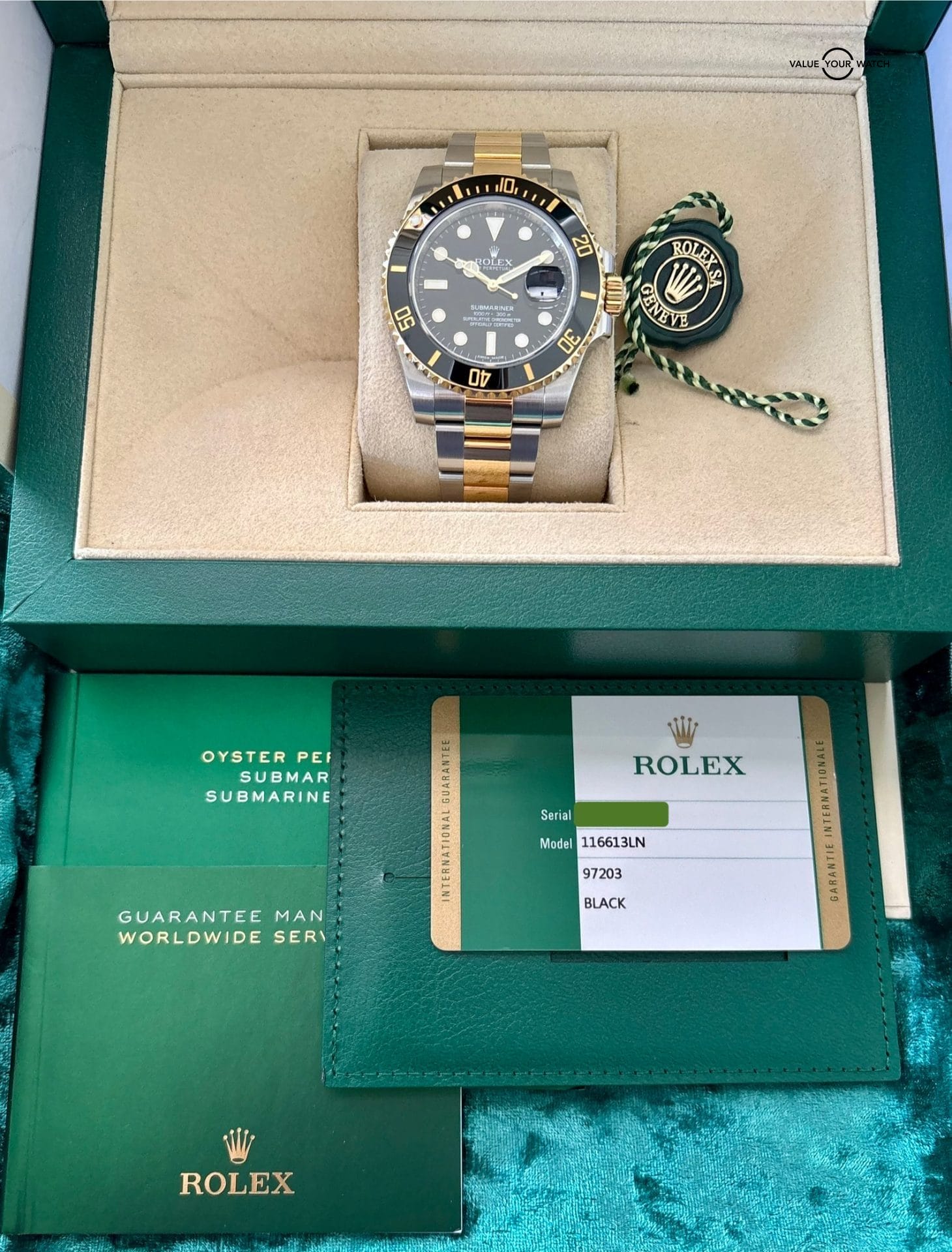 Rolex Submariner Date Two Tone Steel & Gold Black Dial 40mm Year 2015 Full Set - Image 8