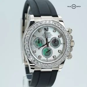 Rolex Daytona 126589RBR 18K White Gold Mother of Pearl Dial Diamond Bezel B/P!
