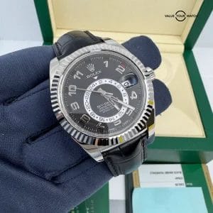 2016 PAPERS Black Arabic Dial White Gold Sky-Dweller Rolex Inner Box Tags Manual
