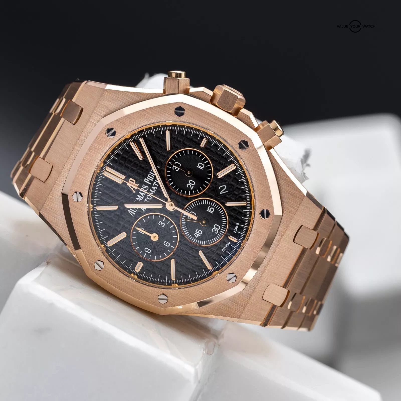 Audemars Piguet Royal Oak Chrono 41mm Rose Gold 26320OR Black Dial 2016 Full Set - Image 2