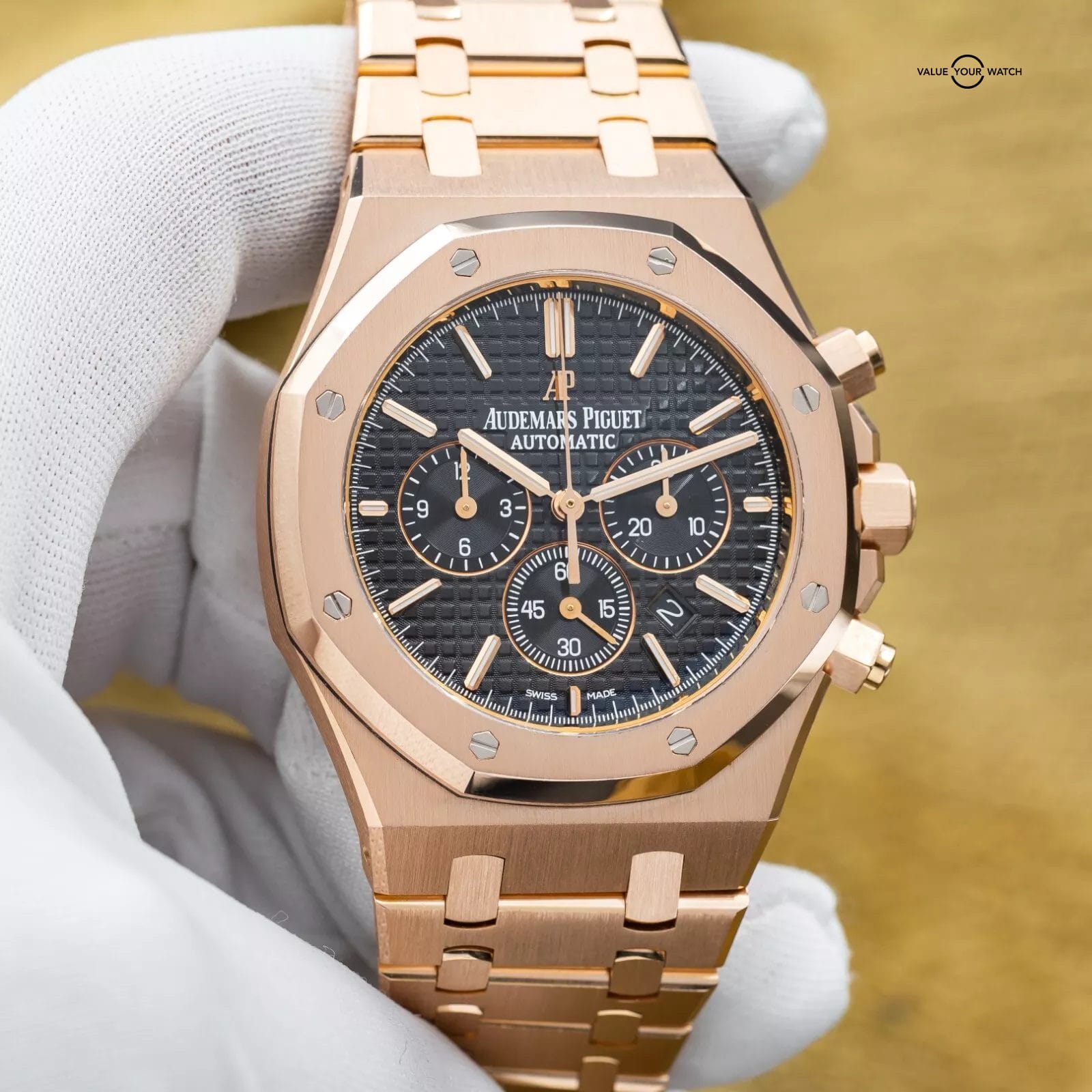 Audemars Piguet Royal Oak Chrono 41mm Rose Gold 26320OR Black Dial 2016 Full Set - Image 4
