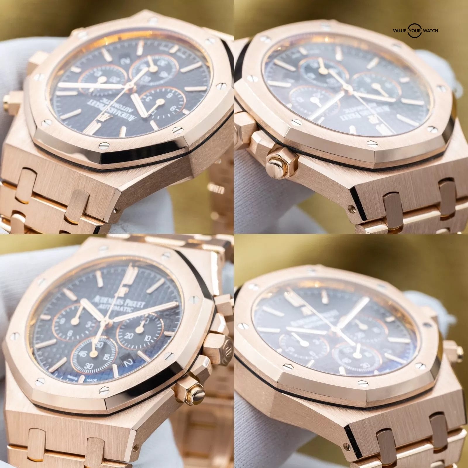 Audemars Piguet Royal Oak Chrono 41mm Rose Gold 26320OR Black Dial 2016 Full Set - Image 7