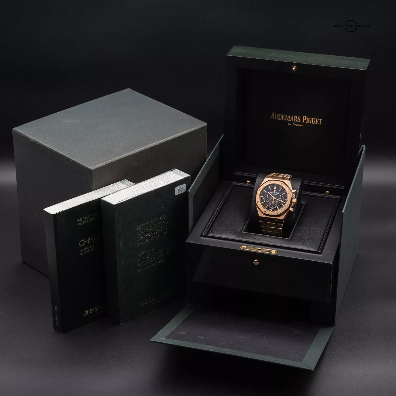 Audemars Piguet Royal Oak Chrono 41mm Rose Gold 26320OR Black Dial 2016 Full Set - Image 10