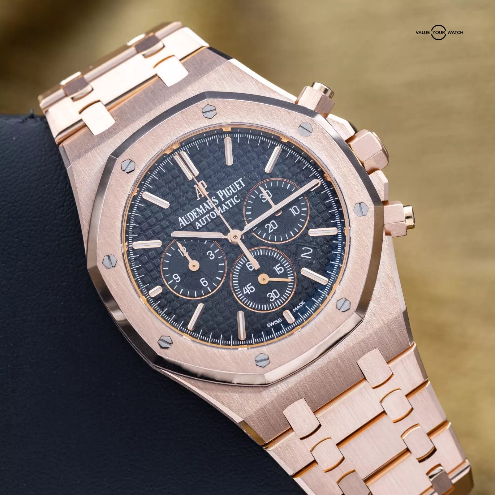 Audemars Piguet Royal Oak Chrono 41mm Rose Gold 26320OR Black Dial 2016 Full Set - Image 16