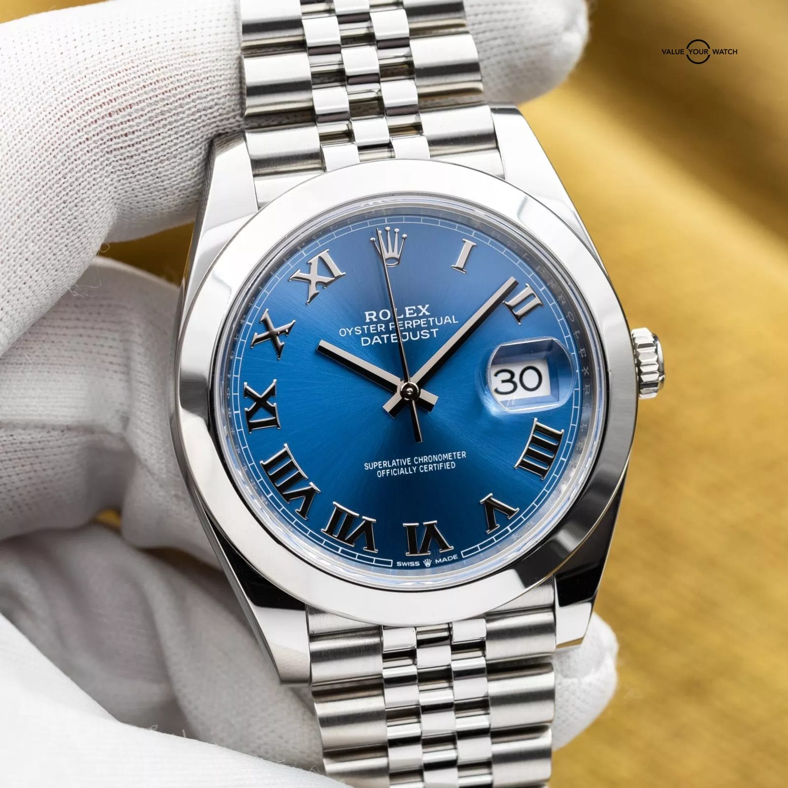 2025 Rolex Datejust 41mm DJ41 Azzurro Blue Romans Jubilee - 126300 Full Set - Image 4