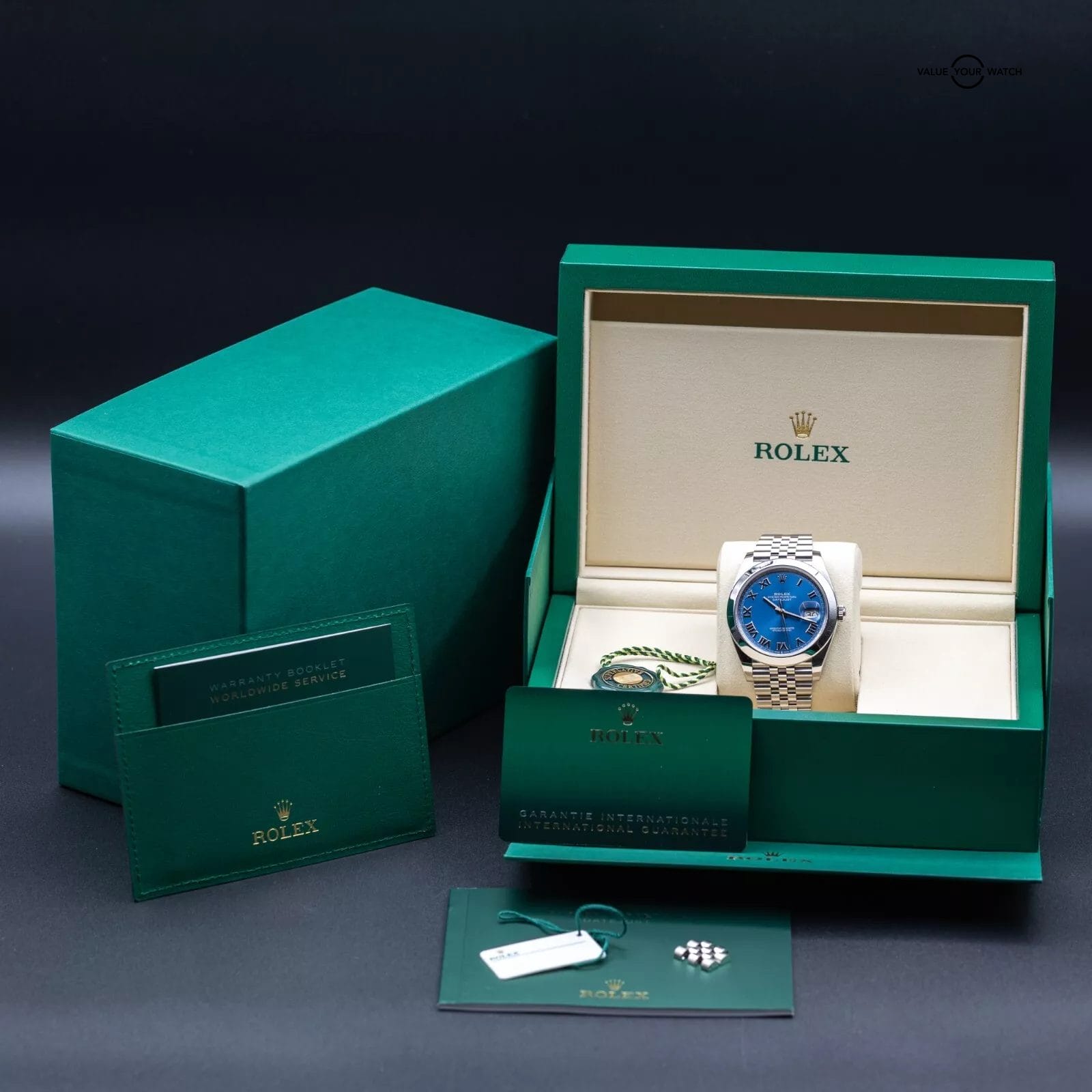 2025 Rolex Datejust 41mm DJ41 Azzurro Blue Romans Jubilee - 126300 Full Set - Image 9