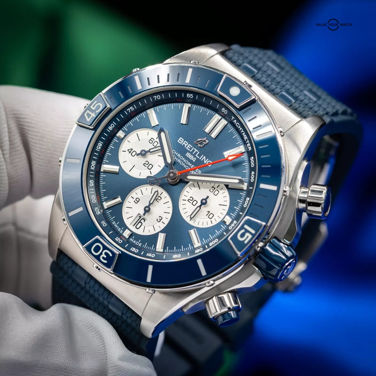 Breitling Super Chronomat B01 44 Blue Dial Chronograph 44mm AB0136 - Image 5