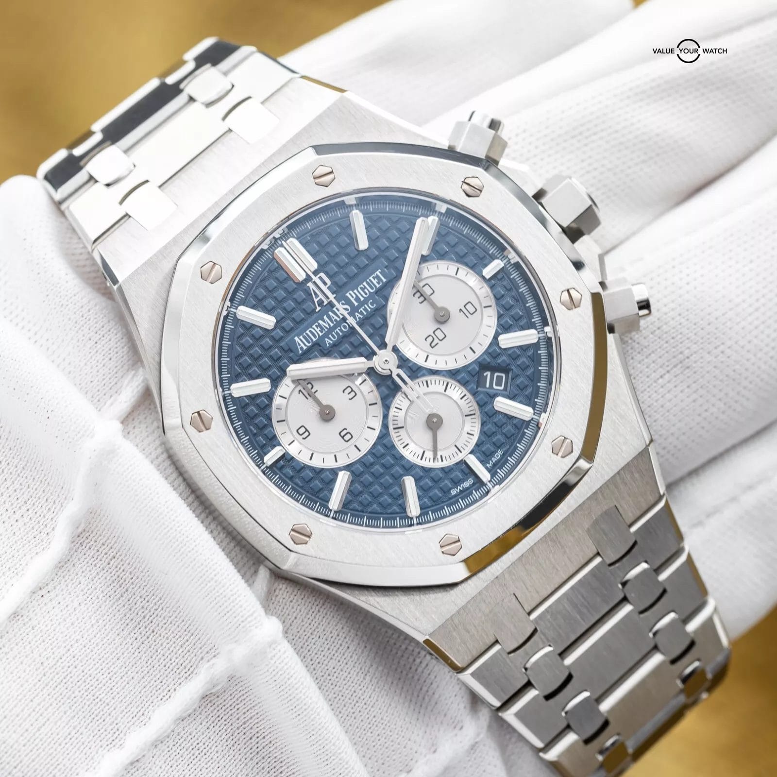Audemars Piguet Royal Oak Chronograph 41mm Blue Dial AP 26331ST – Full Set - Image 17