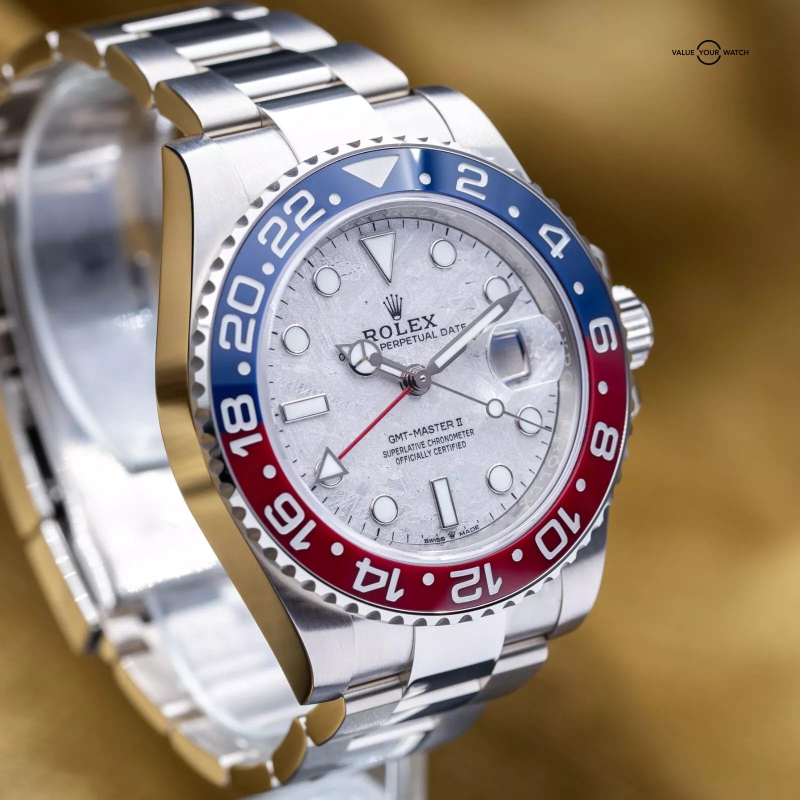 Unworn 2023 Rolex GMT Master II Pepsi Meteorite Dial White Gold 40mm 126719BLRO - Image 2