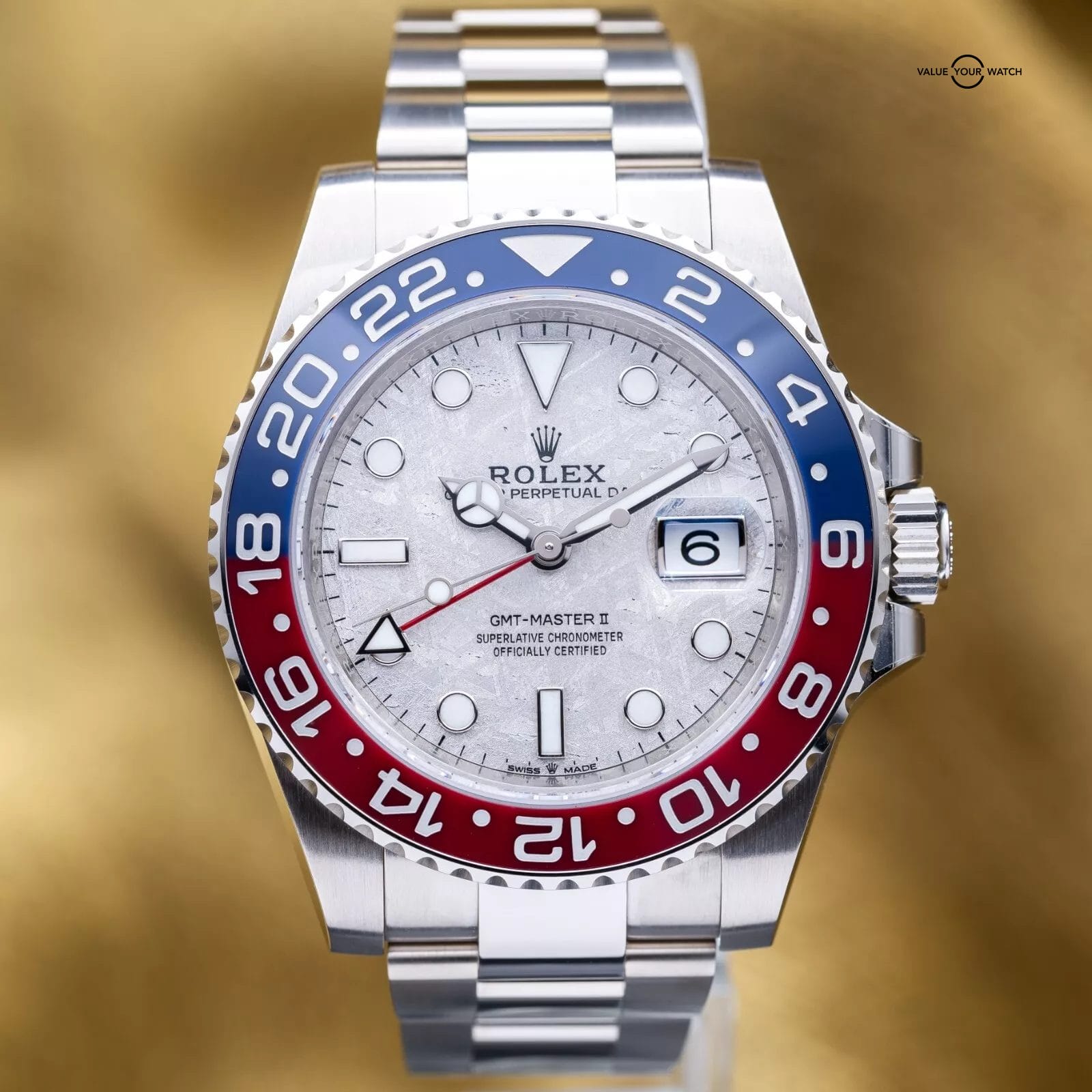 Unworn 2023 Rolex GMT Master II Pepsi Meteorite Dial White Gold 40mm 126719BLRO - Image 4