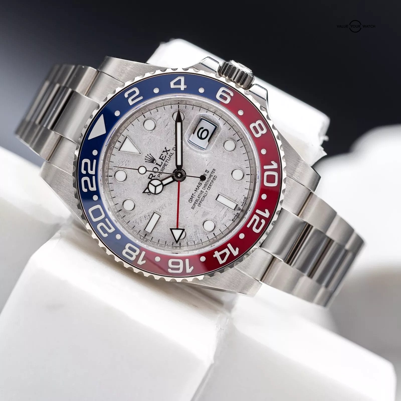 Unworn 2023 Rolex GMT Master II Pepsi Meteorite Dial White Gold 40mm 126719BLRO - Image 5
