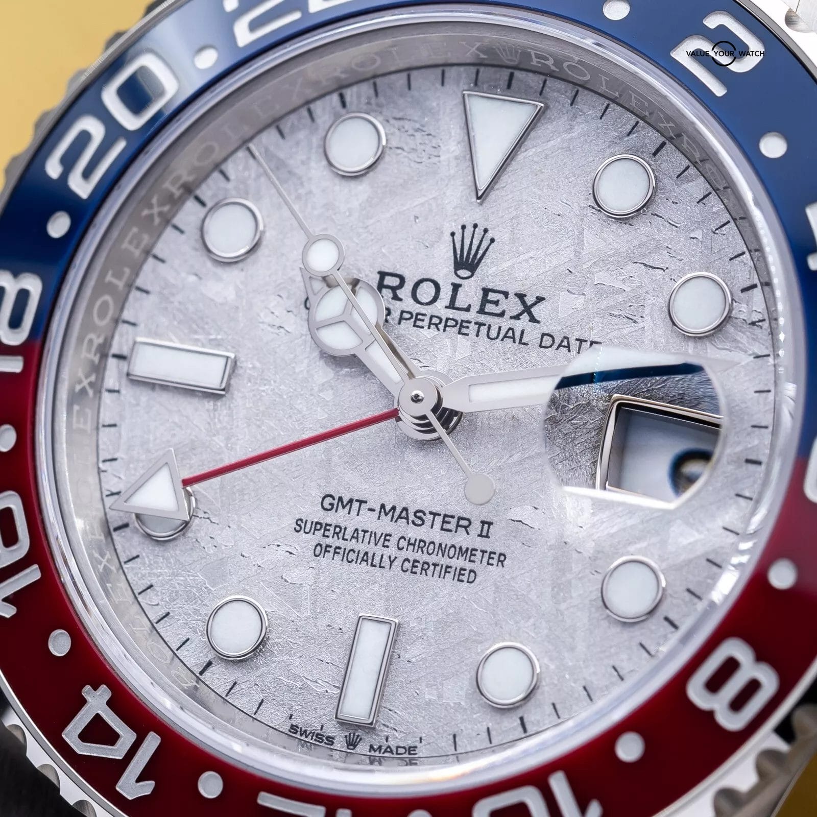 Unworn 2023 Rolex GMT Master II Pepsi Meteorite Dial White Gold 40mm 126719BLRO - Image 9