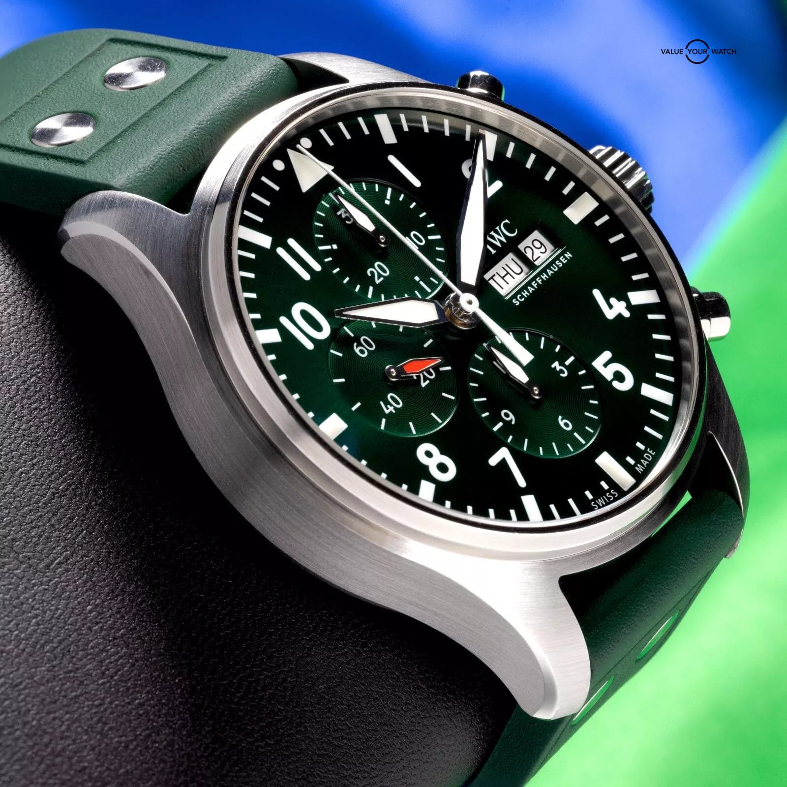 IWC Pilot's Chronograph Racing Green Men's Watch - IW377726 Box & Papers - Image 11