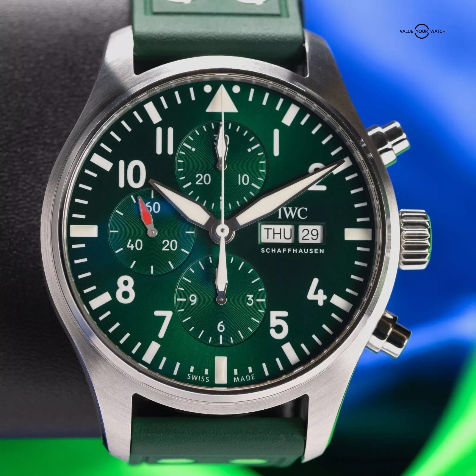 IWC Pilot's Chronograph Racing Green Men's Watch - IW377726 Box & Papers - Image 13