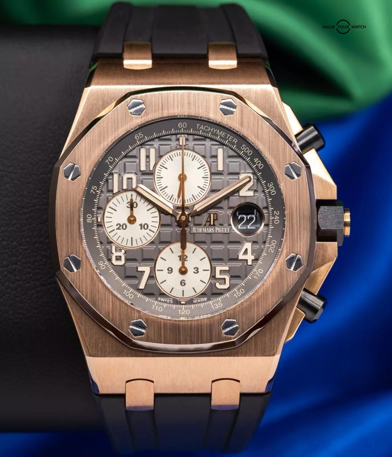 Audemars Piguet Royal Oak Offshore Rhodium Gray Chronograph Men's Watch 26470OR
