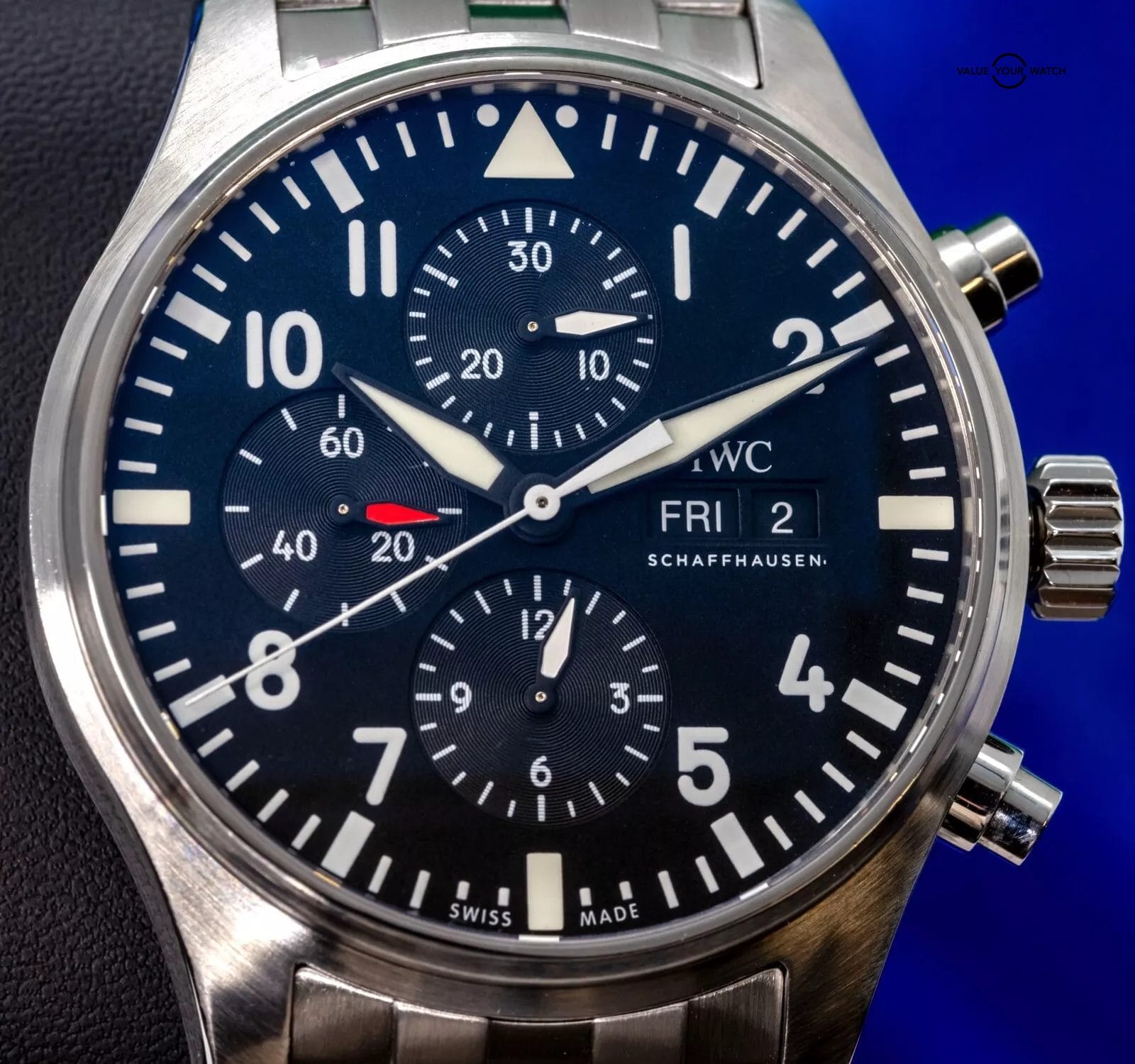 IWC Pilot's Chronograph Black Dial Men's Black Watch - IW377710 Box & Papers