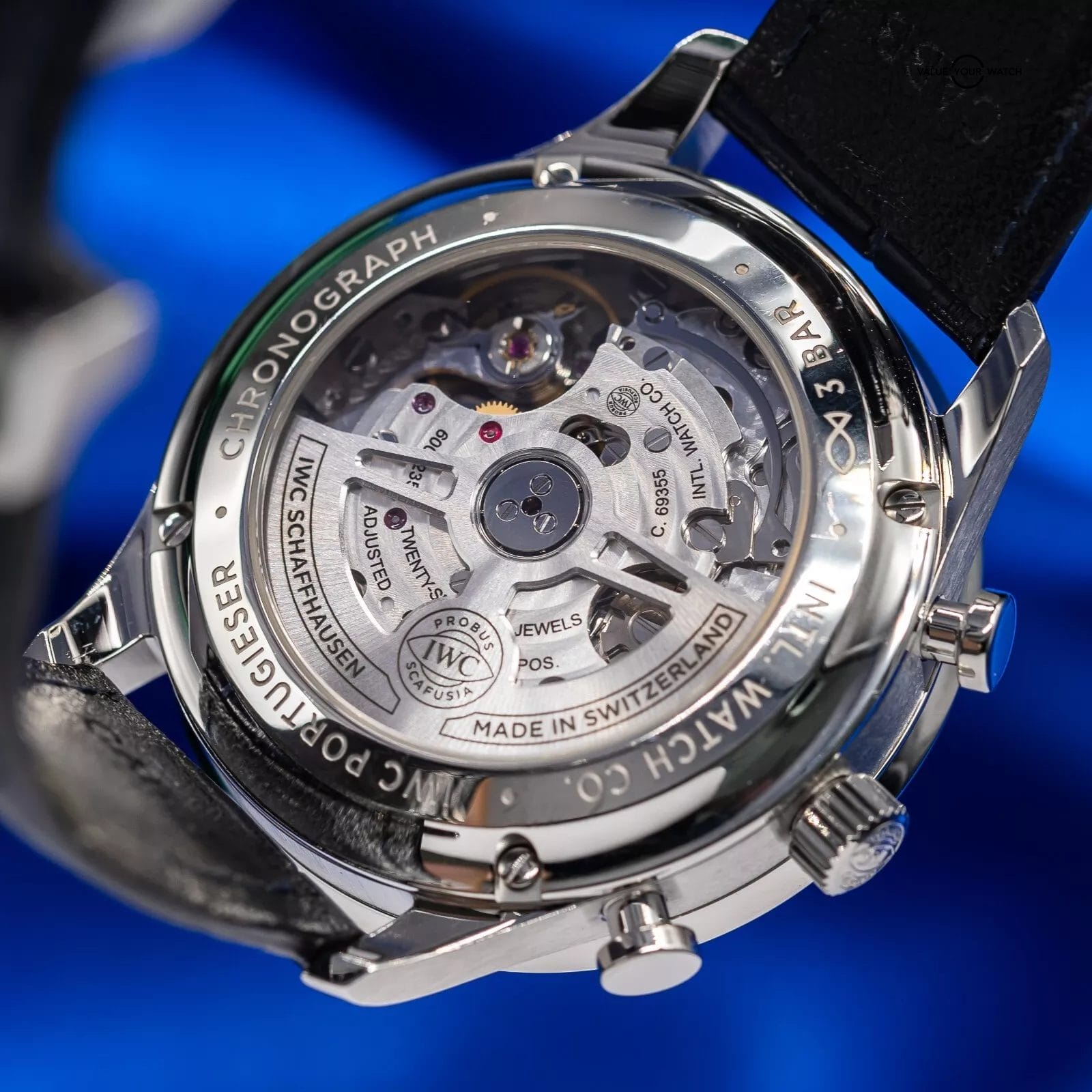 IWC Portugieser Chronograph Blue Dial Mens Watch Box & Papers IW371606 - Image 5