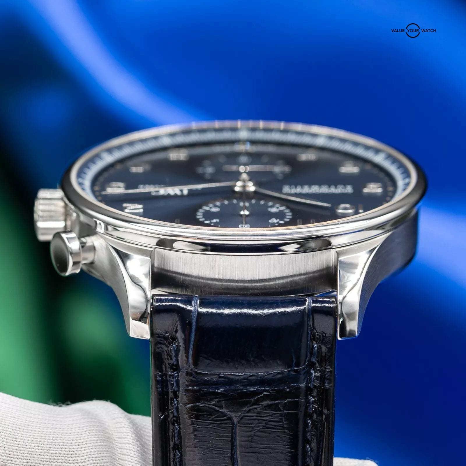 IWC Portugieser Chronograph Blue Dial Mens Watch Box & Papers IW371606 - Image 7