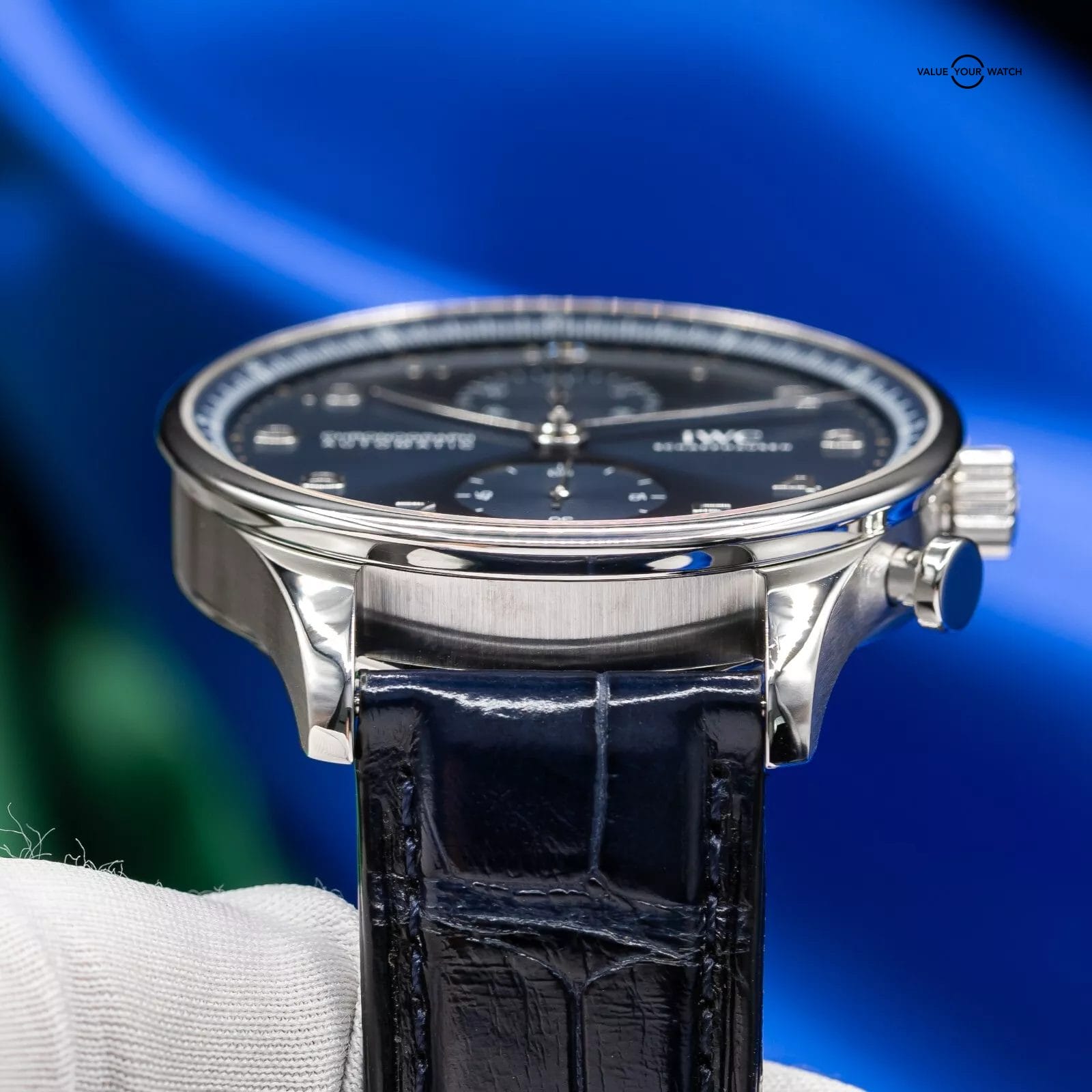 IWC Portugieser Chronograph Blue Dial Mens Watch Box & Papers IW371606 - Image 8