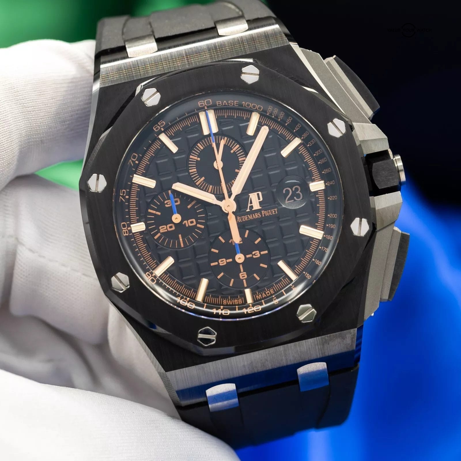 Audemars Piguet Royal Oak Offshore "Gold Hands" Men's Ceramic Watch - 26405CE - Image 4