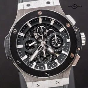 Hublot Aero Bang Big Bang 44 Ceramic Steel $18K MSRP Box Chrono 311.SM.1170.GR