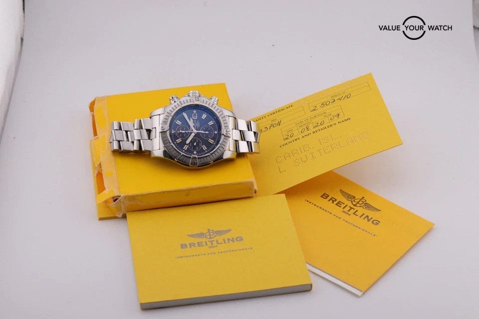 Breitling Super Avenger 48mm Blue Men's Watch - A13370 | Watch + 2009 Papers - Image 5