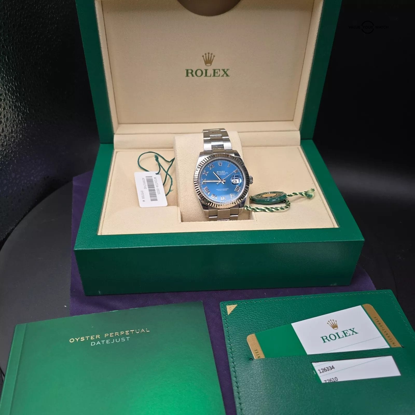 Rolex Datejust 41mm DJ41 Blue Roman Dial with White Gold Bezel, ref. 126334 2020 - Image 3