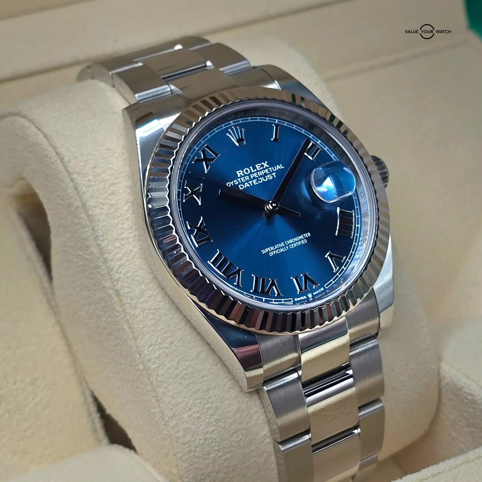 Rolex Datejust 41mm DJ41 Blue Roman Dial with White Gold Bezel, ref. 126334 2020 - Image 11