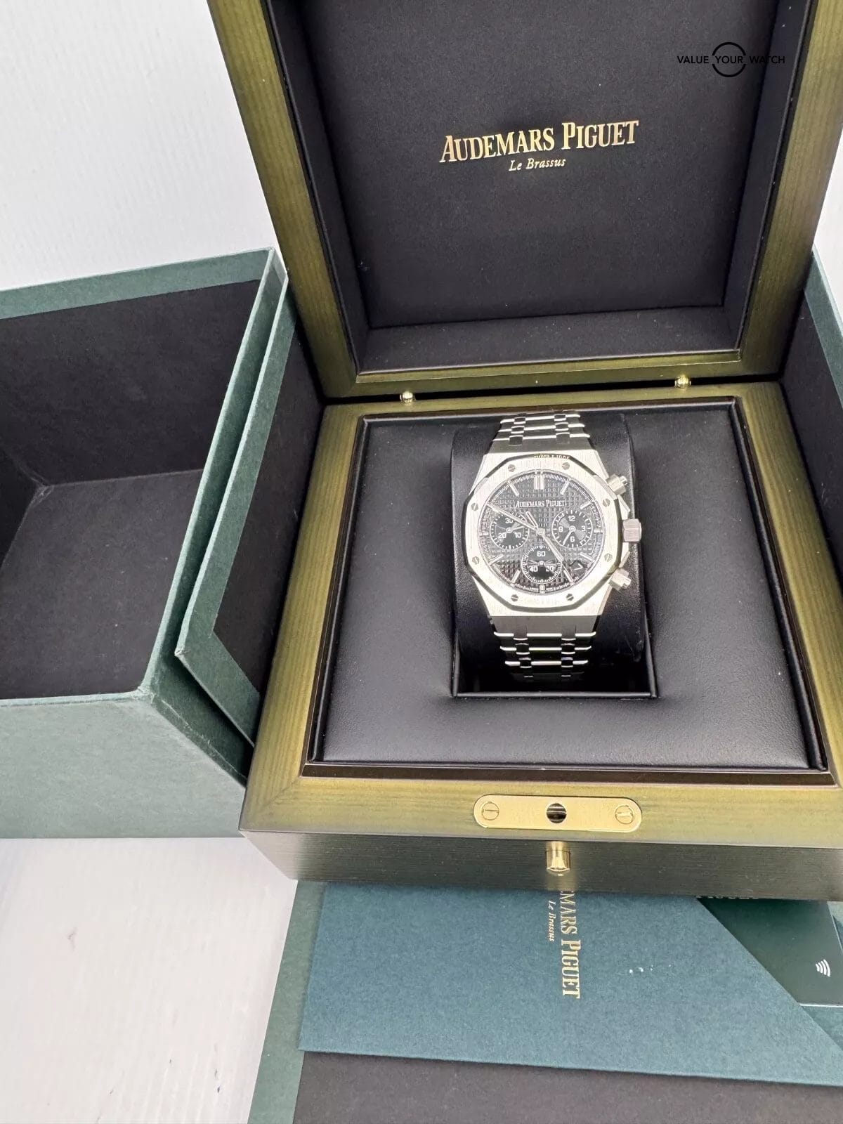 2022 50th Anniversary Rotor Black Dial Steel Royal Oak Flyback Chronograph B+P - Image 2