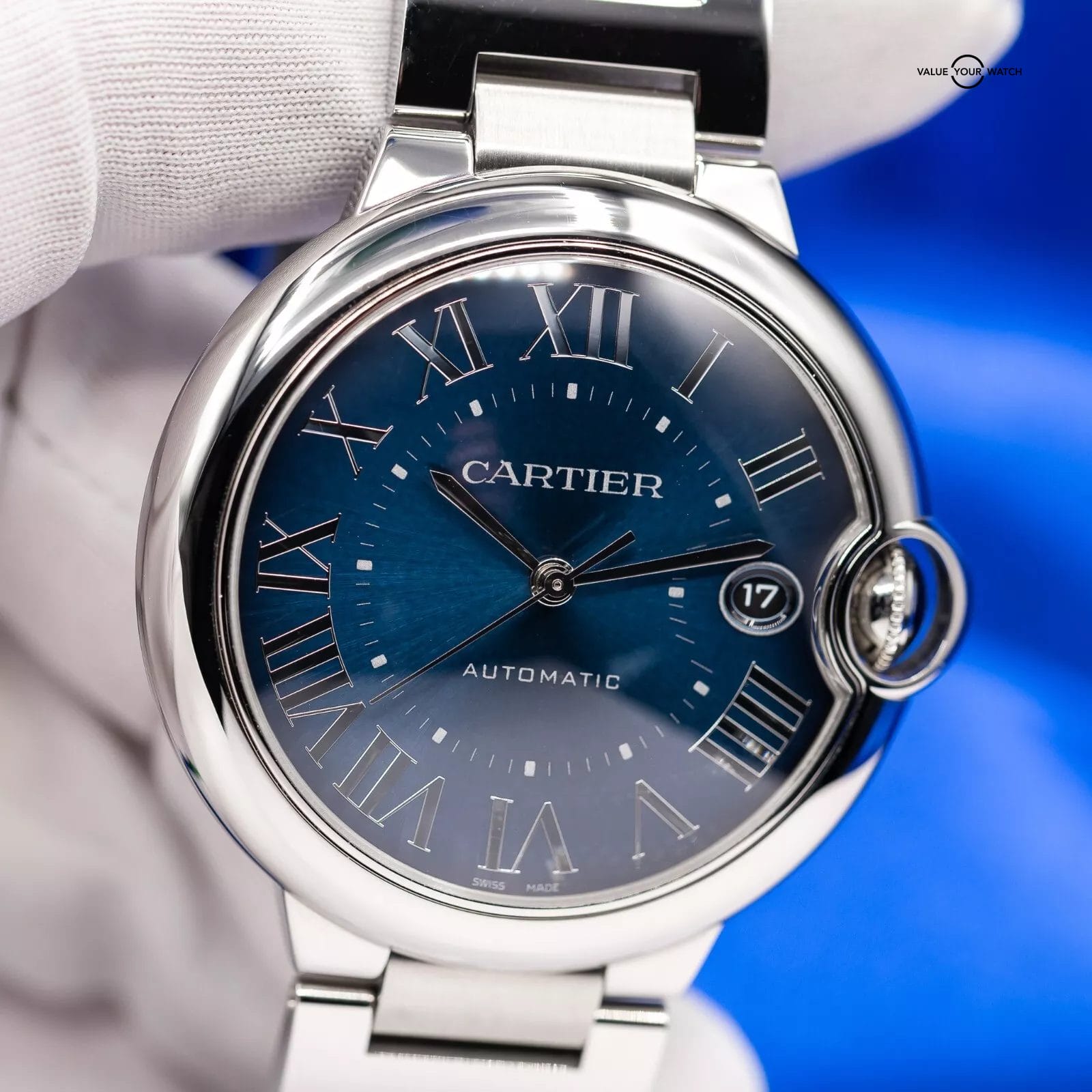 Cartier Ballon Bleu Stainless Steel Automatic 40 mm Blue Dial Watch WSBB0061 - Image 11