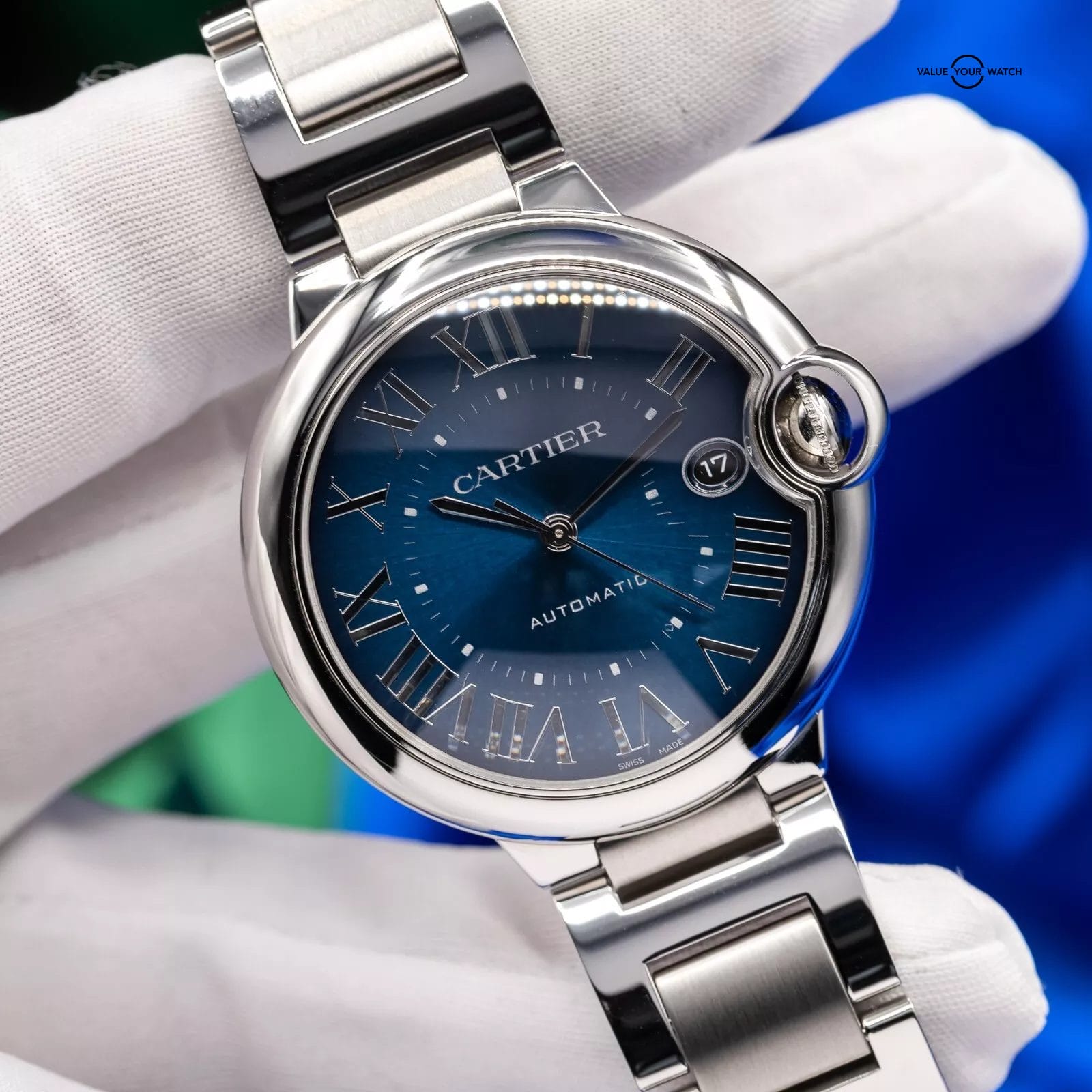 Cartier Ballon Bleu Stainless Steel Automatic 40 mm Blue Dial Watch WSBB0061 - Image 7