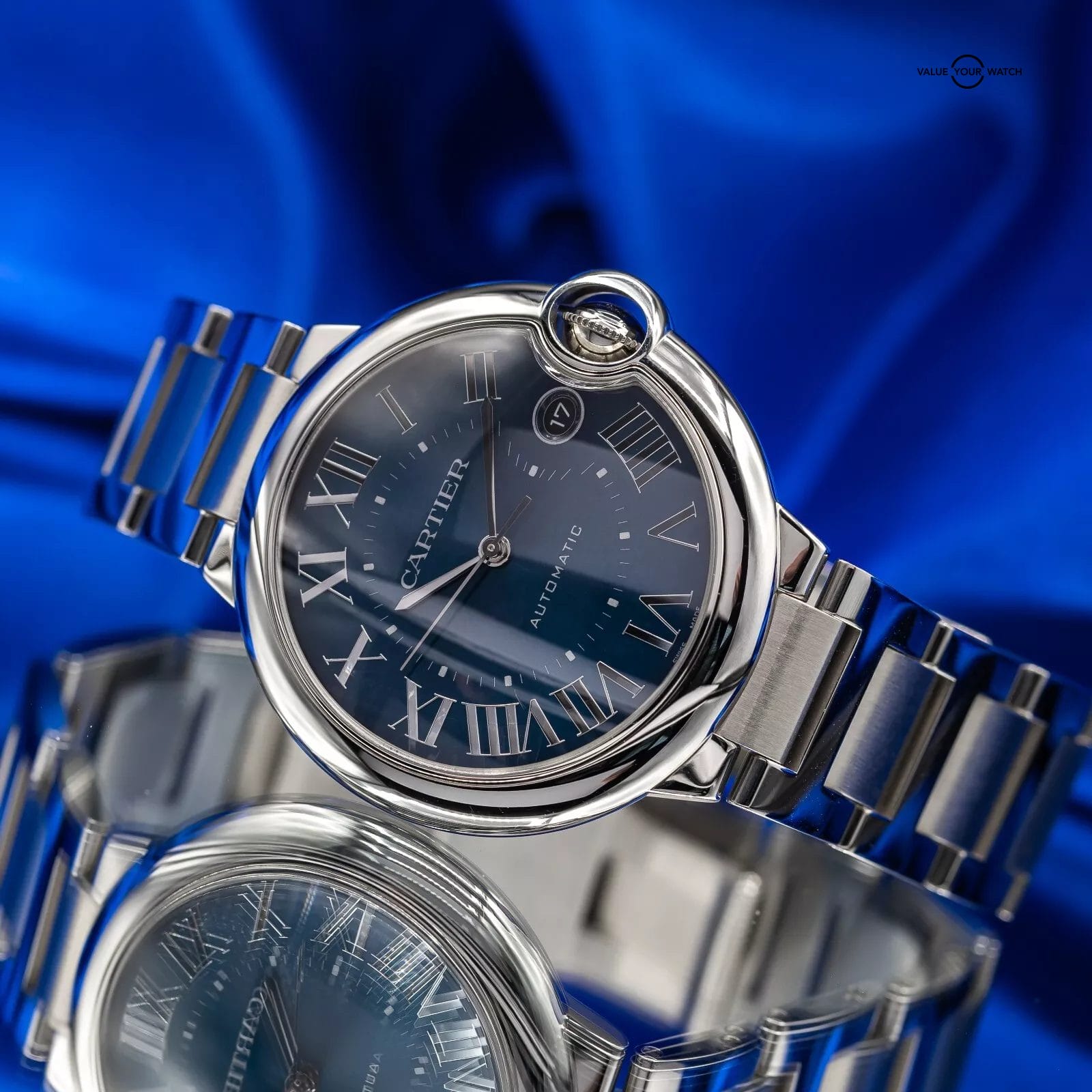 Cartier Ballon Bleu Stainless Steel Automatic 40 mm Blue Dial Watch WSBB0061 - Image 2