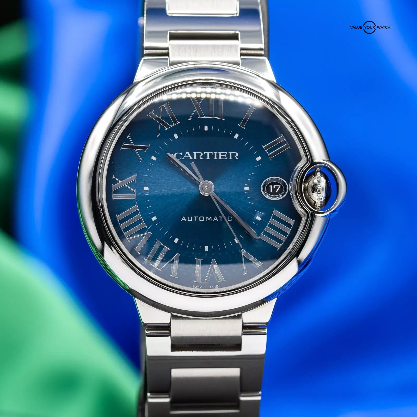Cartier Ballon Bleu Stainless Steel Automatic 40 mm Blue Dial Watch WSBB0061