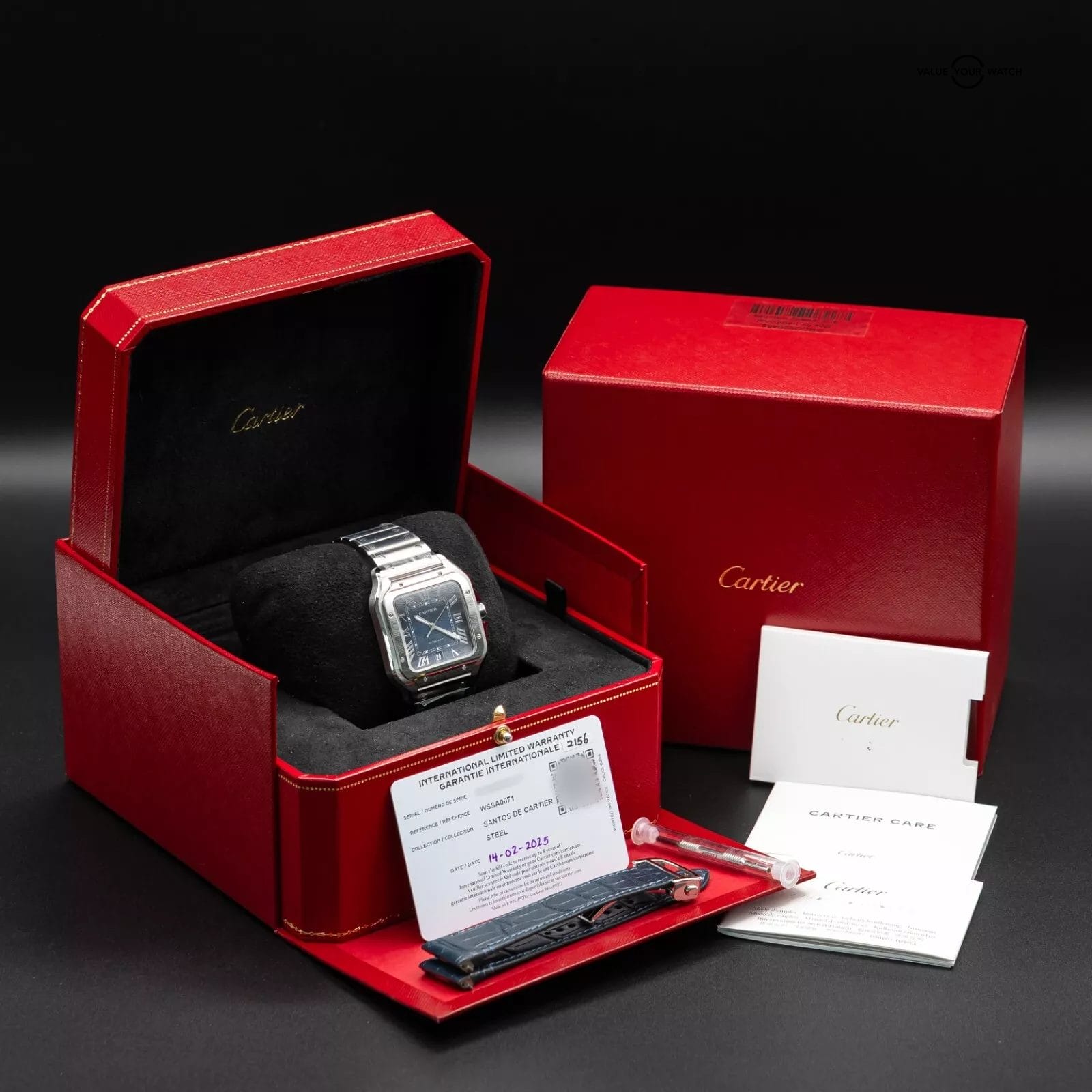 2025 Cartier Santos de Cartier Large Blue Dial WSSA0071 Full Set - Image 2