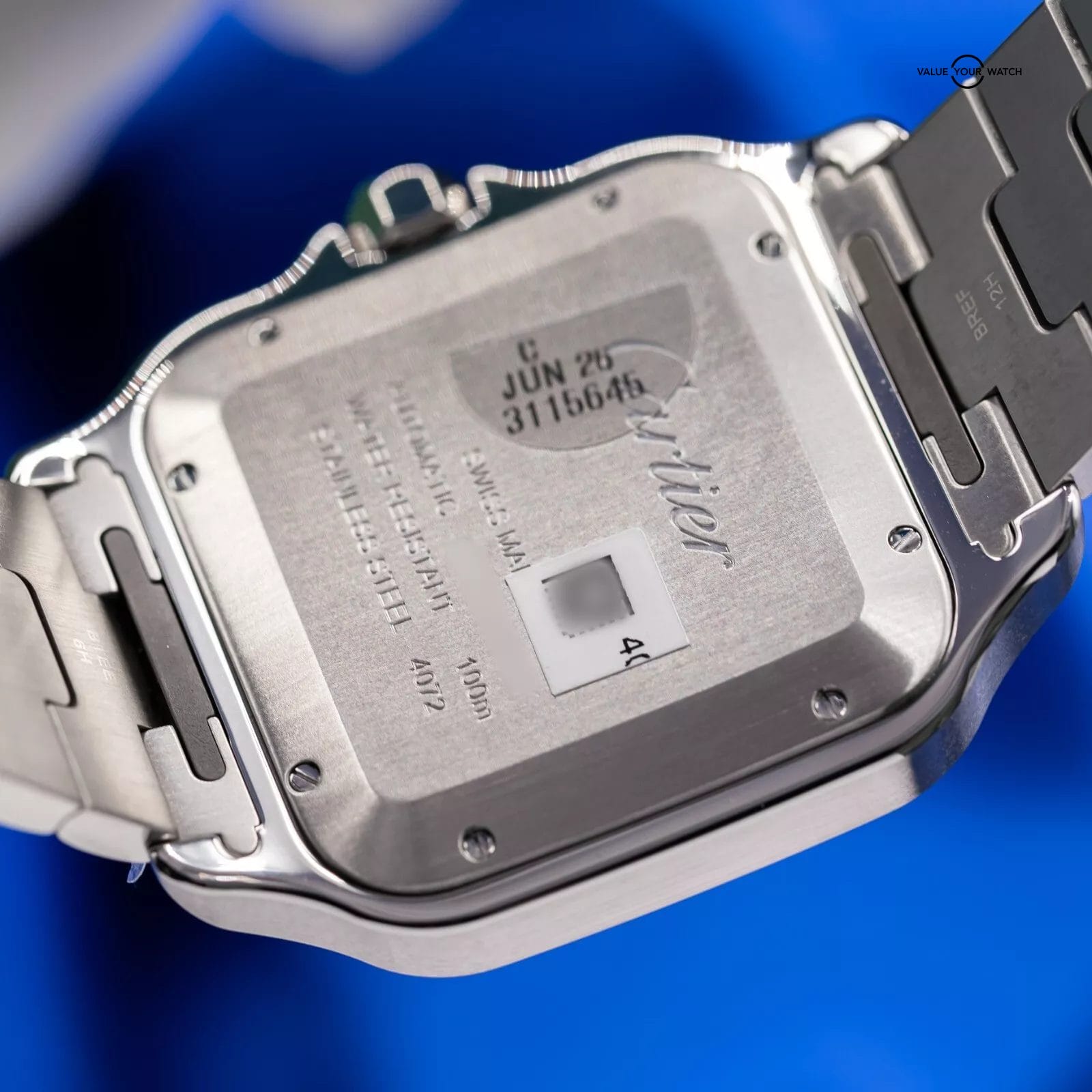 2025 Cartier Santos de Cartier Large Blue Dial WSSA0071 Full Set - Image 4