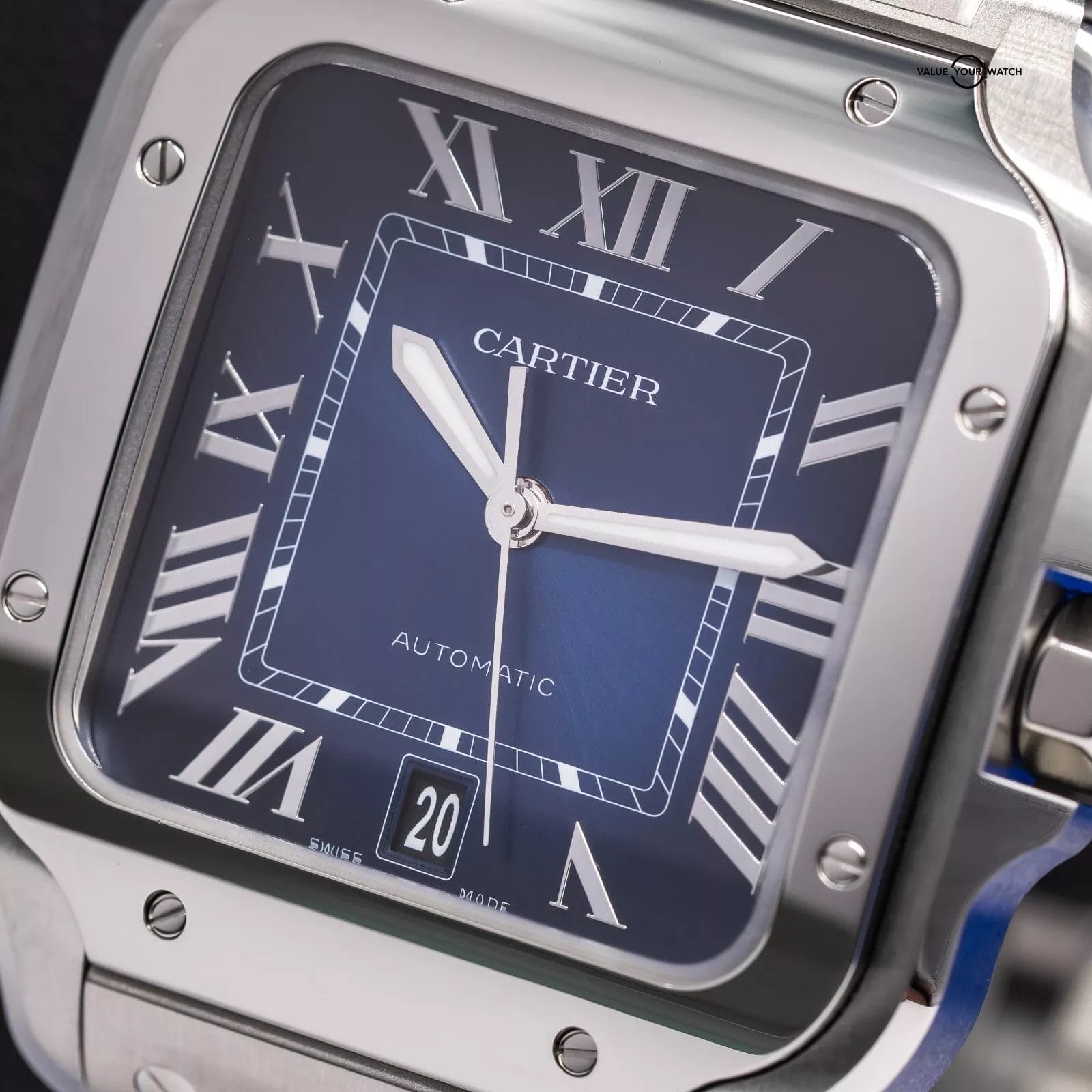 2025 Cartier Santos de Cartier Large Blue Dial WSSA0071 Full Set - Image 16