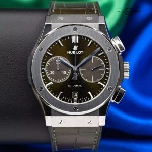 Hublot Classic Fusion Chronograph Green Titanium Men&#8217;s Watch 521.NX.8970.LR