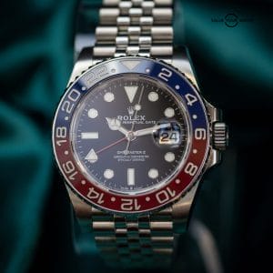 2018 Rolex GMT-Master II 126710BLRO Silver Jubilee Bracelet with Red and Blue Bezel
