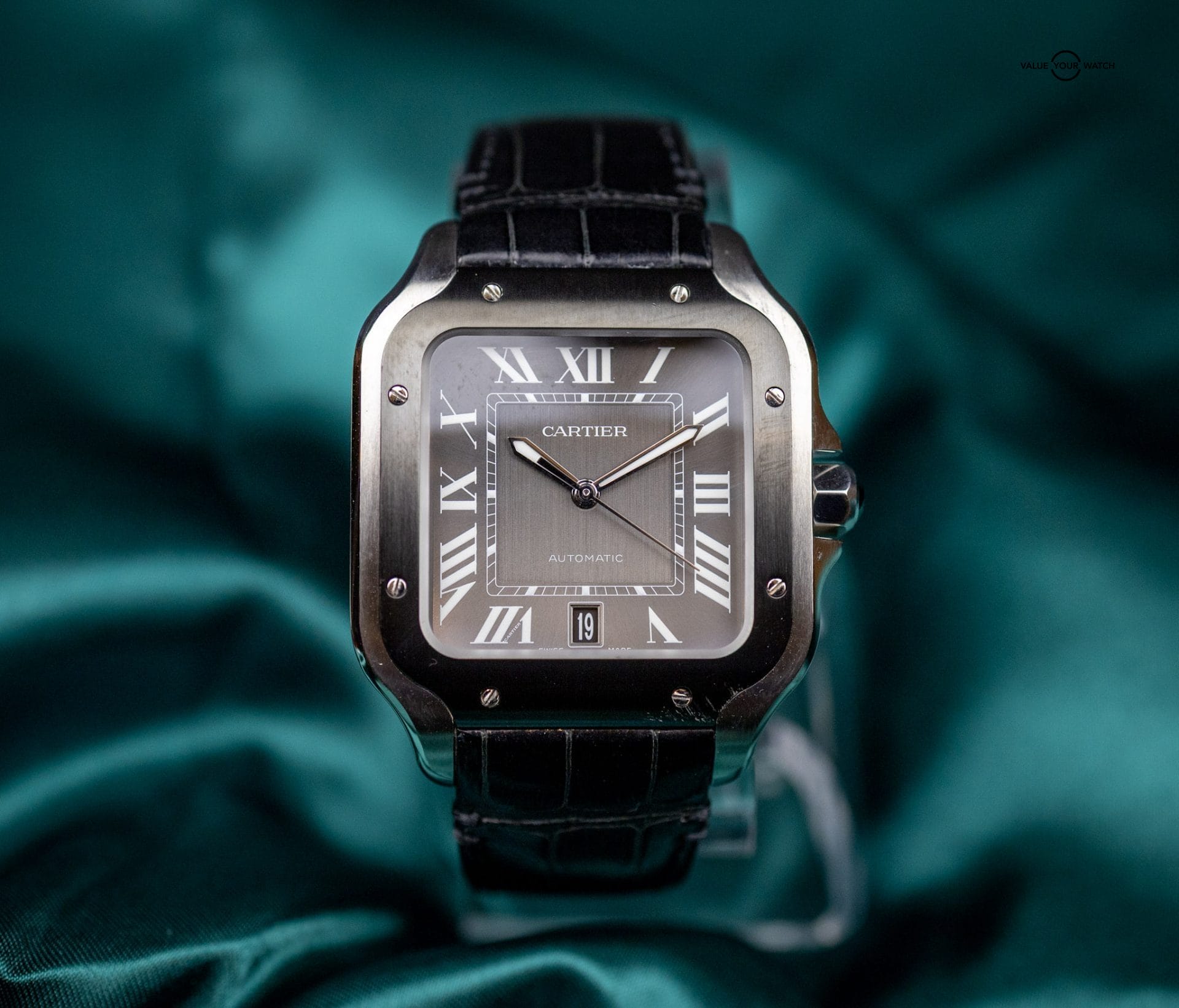 Cartier Santos Dial Large Automatic ADLC Bezel WSSA0037 2 extra straps