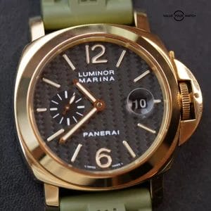 Panerai Luminor Marina PAM00140 18k Yellow Gold Carbon Fiber Dial 44mm Complete