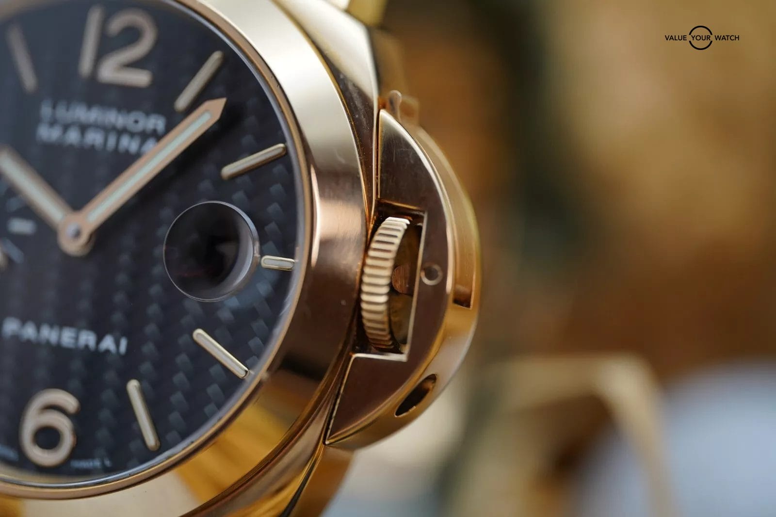 Panerai Luminor Marina PAM00140 18k Yellow Gold Carbon Fiber Dial 44mm Complete - Image 13