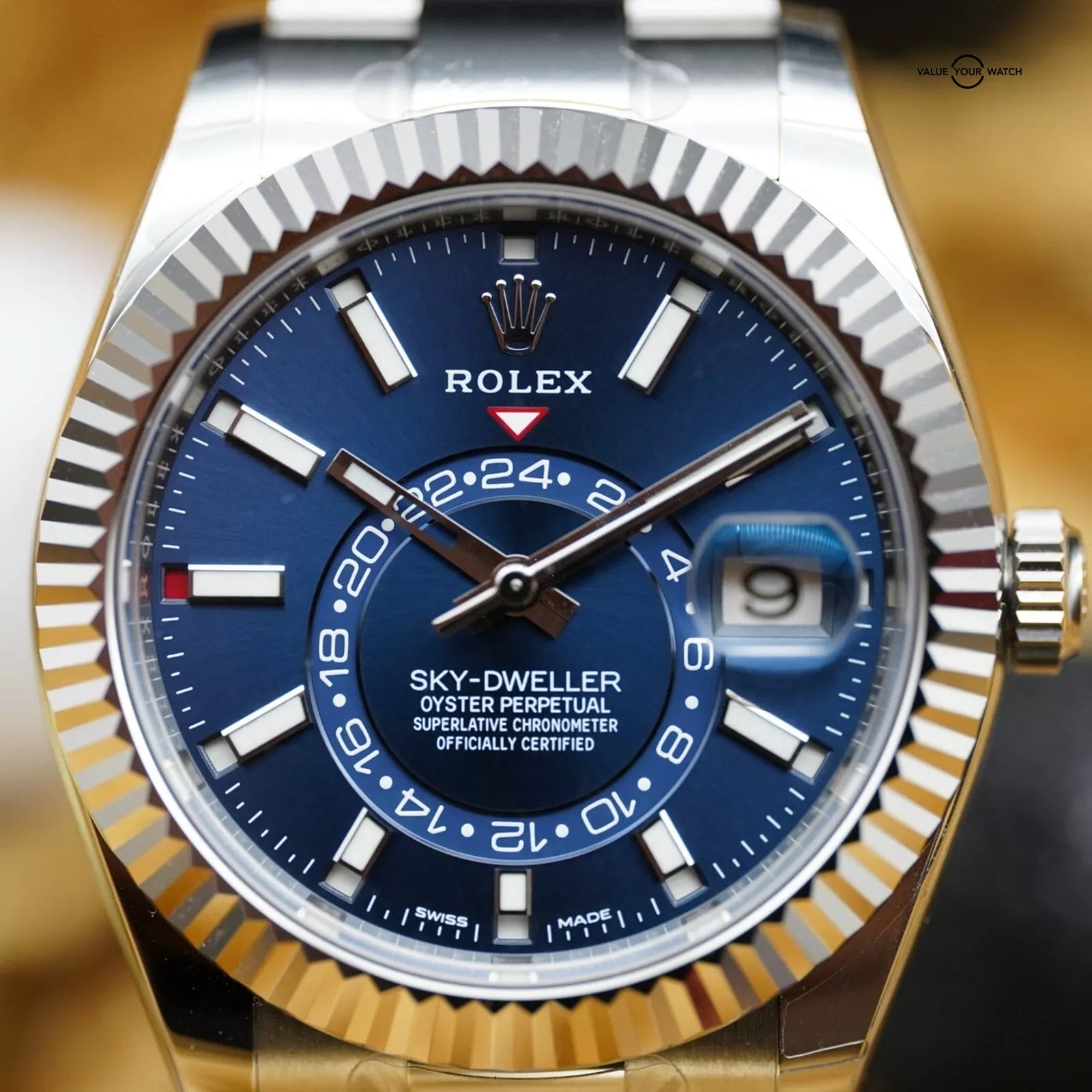 Rolex Sky-Dweller Blue Dial White Gold 42mm 326934 - New - Full Set