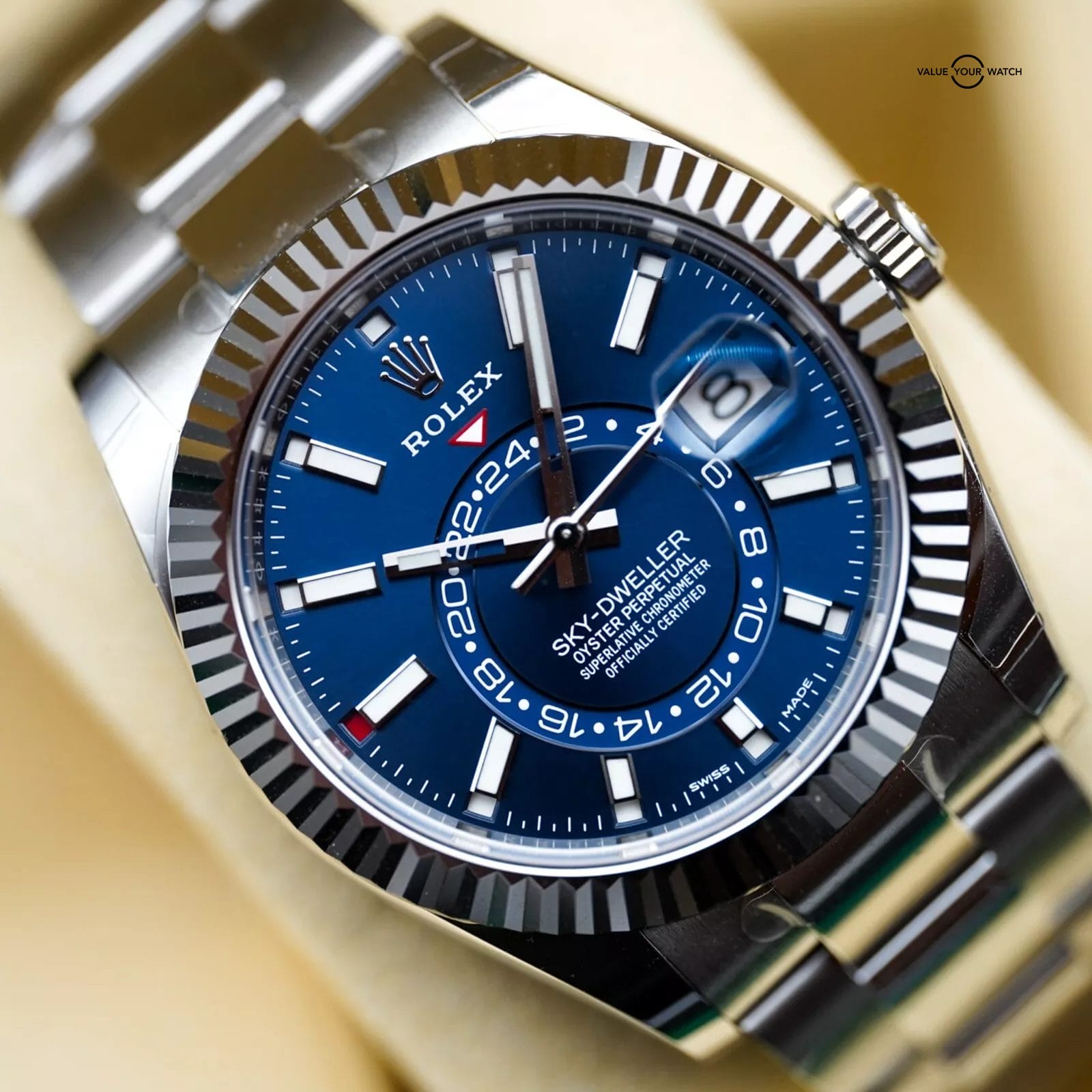 Rolex Sky-Dweller Blue Dial White Gold 42mm 326934 - New - Full Set - Image 5